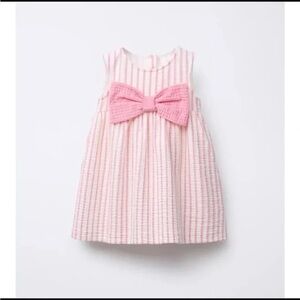 Zara Pink and White Striped Knit Dress